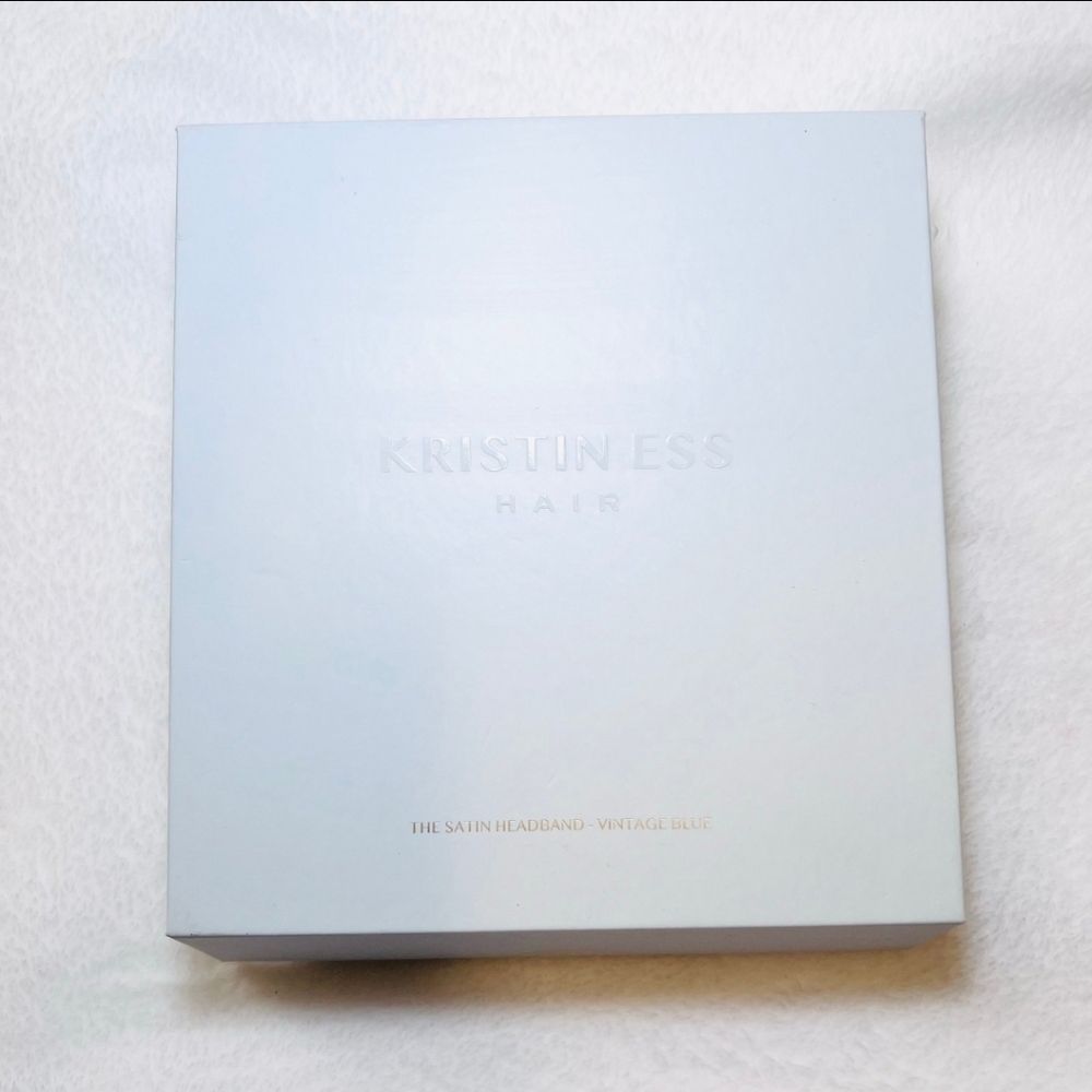 Kristin Ess Satin Headband- Vintage Blue BNIB - Picture 3 of 8